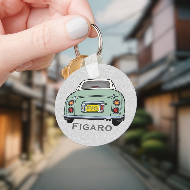 Porte-clés Figarations Sympa Emerald Green Figaro Nom de voit (Add your name and initials to this cute green figaro car keychain.)