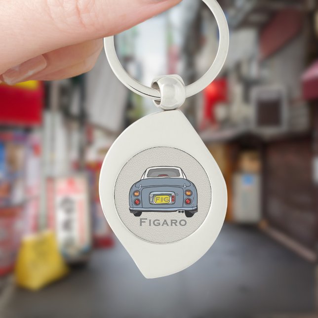 Porte-clés Figarines Lapis Gris Figaro Voiture Monogramme Arg (For your lapis grey figaro car keys. Just add your name and initials)