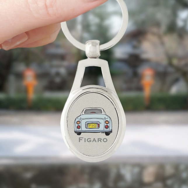 Porte-clés Figarines Pale Aqua Figaro Car Monogramme Argent (For your figaro car keys. Just add your name and initials)