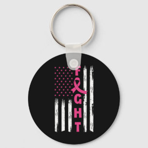 Porte-clés Fight Breast Cancer Américain Drapeau Cancer du se