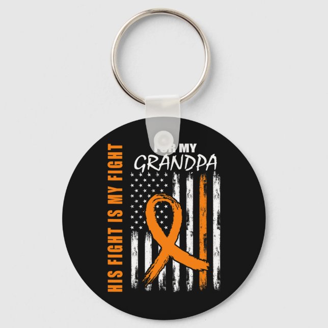 Porte-clés Fight Is My Fight Grand-pa Leukemia (Recto)