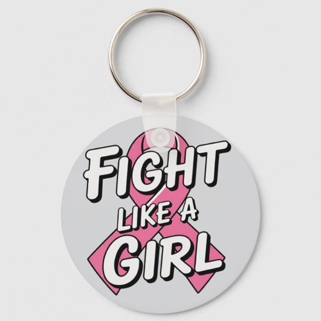 Porte-clés Fight Like a Girl | Breast Cancer Awareness Design (Recto)