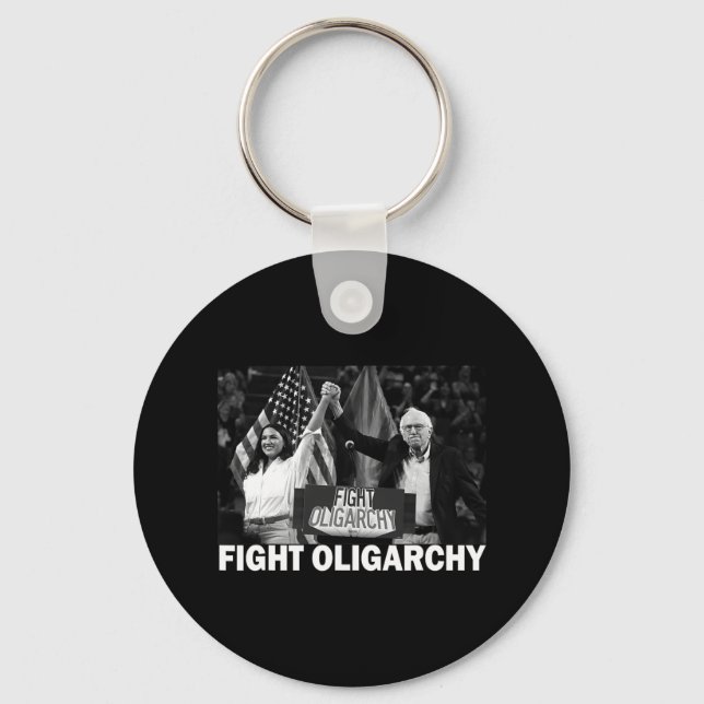 Porte-clés Fight Oligarchy Bernie Sanders And Aoc Freedom Us  (Recto)