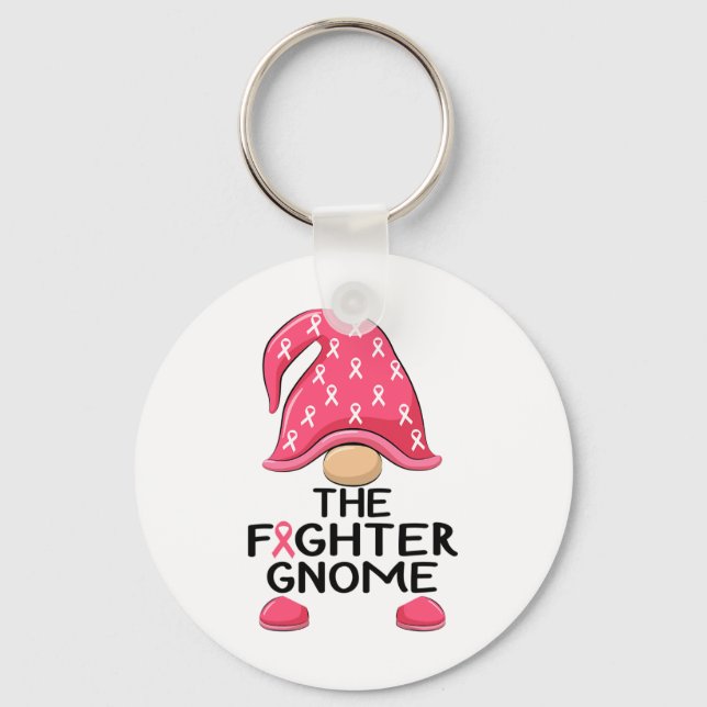 Porte-clés Fighter Gnome - Sensibilisation au cancer du sein  (Recto)