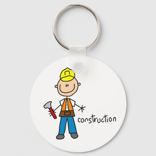 Porte-clés Figure de bâton de construction (Recto)