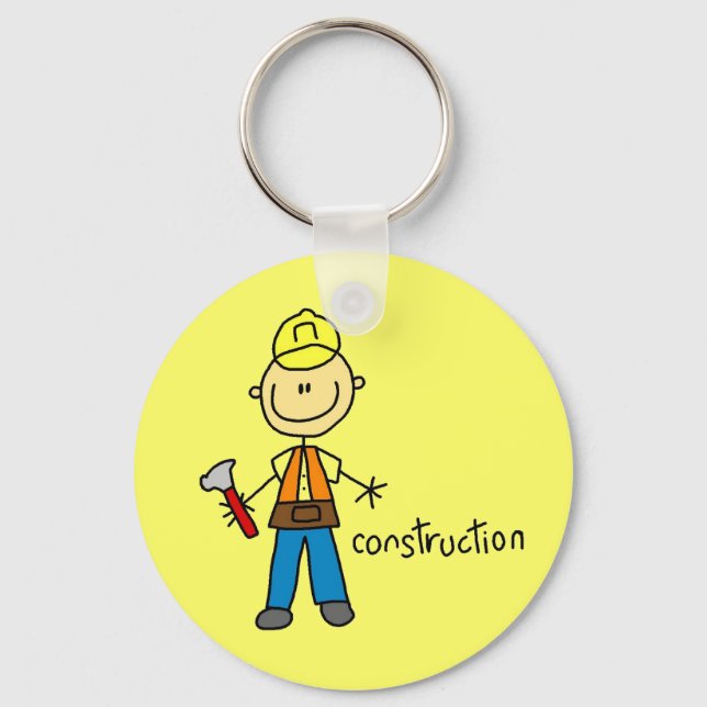 Porte-clés Figure de bâton de construction (Recto)