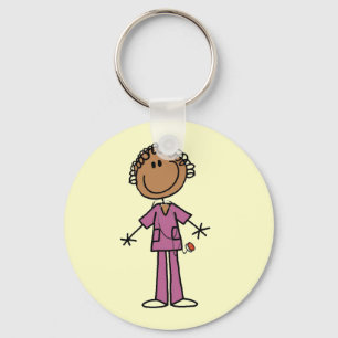 Porte-clés Figure féminine africaine-américaine infirmière