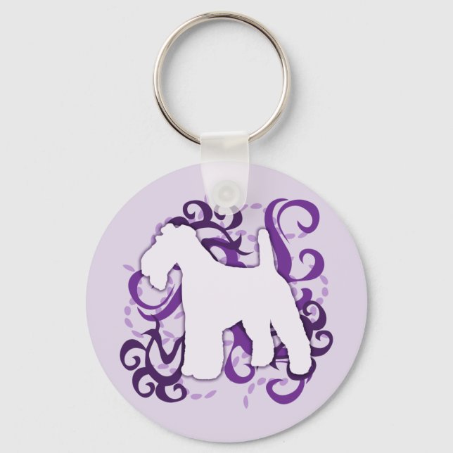 Porte-clés Fil pourpre Fil Fox Terrier (Recto)