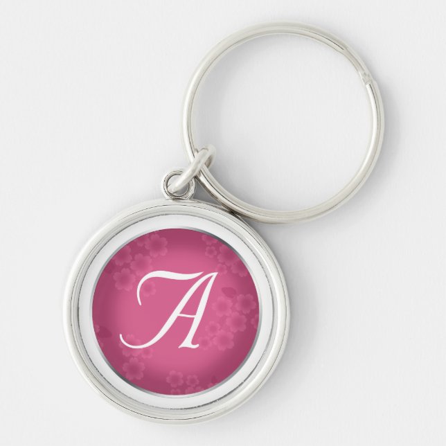 Porte-clés Filiale Florale Fuchsia Monogram Porte - clé (Devant)