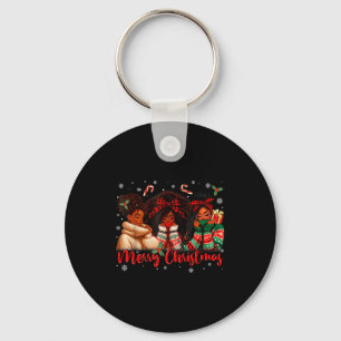 Porte-clés Fille Africaine Noire Américaine Melanin Noël Sant