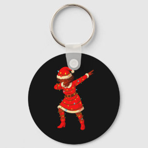 Porte-clés Fille Africaine Noire Américaine Mélanine Noël Mme