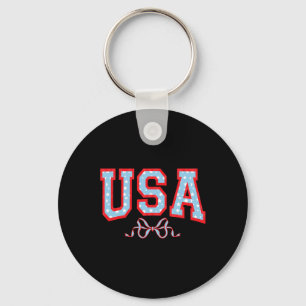 Porte-clés Fille américaine Usa Patriotique 4 juillet Femmes
