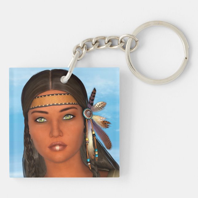 Porte-clés Fille amérindienne (Dos)