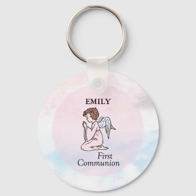 Porte-clés Fille, Ange de première communion (Recto)