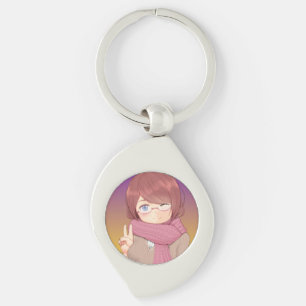 Porte-clés Fille Anime Hiver Confortable Clin d'Œil Esthétiqu