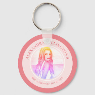 Porte-clés Fille aux cheveux blonds à la douche de mariée sur