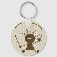 Fille Avec Un Porte - clé À Cordes De Sauts