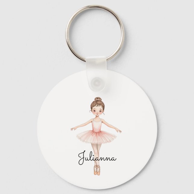 Porte-clés Fille Ballerine Personnalisée (Recto)