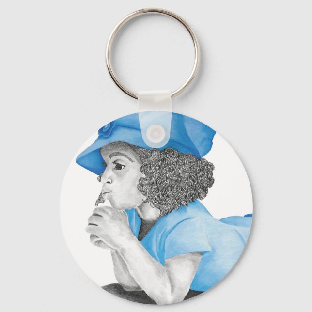 Porte-clés Fille bleue 1 Porte - clé (Recto)