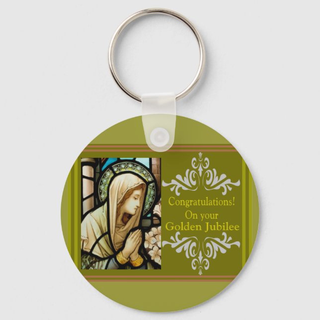 Porte-clés Fille catholique "Jubilé d'or" Cartes et cadeaux (Recto)