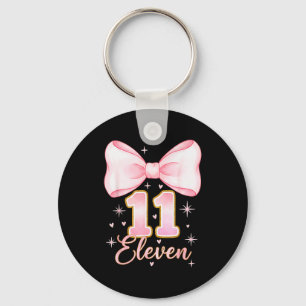 Porte-clés Fille coquette de 11 ans Bow C'est mon anniversair