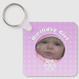 Porte-clés Fille d'anniversaire Hiver Onederland Rose photo p