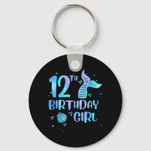 Porte-clés Fille de 12 ans Mermaid Anniversaire Enfants en ba