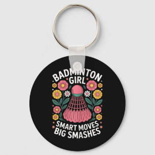 Porte-clés Fille de badminton navette drôle de badminton