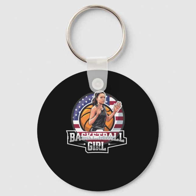 Porte-clés Fille de basket-ball Usa (Recto)