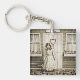 Porte-clés Fille de cottage vintage Art shabby chic