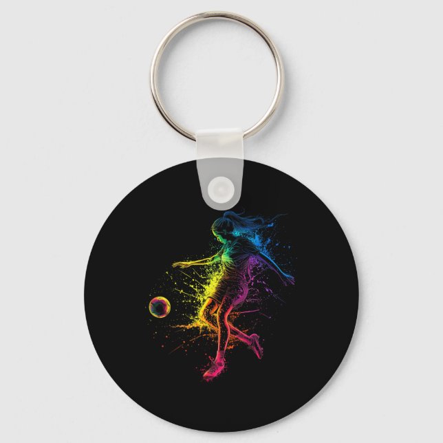 Porte-clés Fille de football  (Recto)