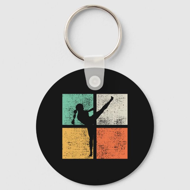 Porte-clés Fille de kickboxing Muay Thai Kickboxeuse  (Recto)