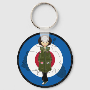 Porte-clés Fille de mod d'années '60 dans la parka avec le