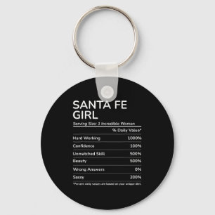 Porte-clés Fille de Santa Fe drôle de ville natale du Nouveau