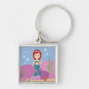 Porte-clés Fille de sirène sous l'océan marin