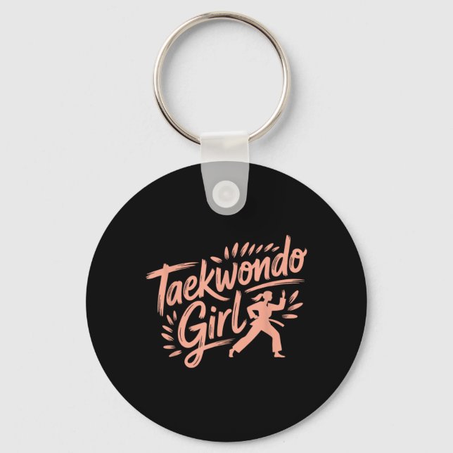 Porte-clés Fille drôle de Taekwondo (Recto)