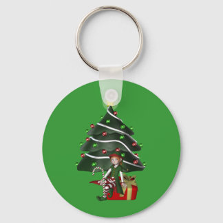 Porte-clés Fille Elf Noël Arbre Porte - clé de vacances