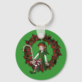 Porte-clés Fille Elfe sur la couronne Porte - clé de Noël