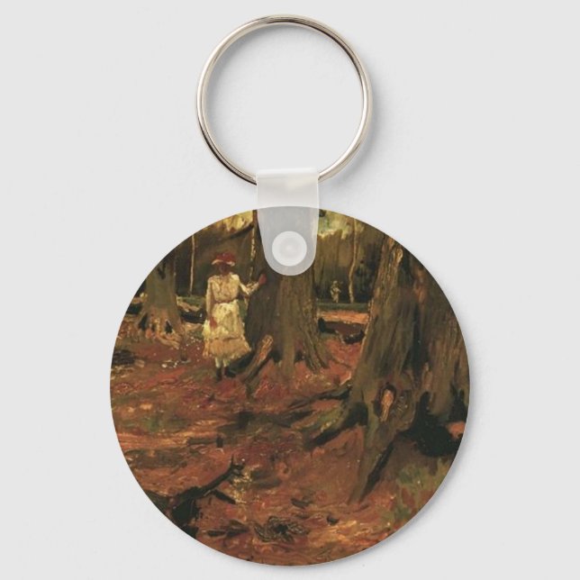 Porte-clés fille en blanc dans les bois, Vincent van Gogh (Recto)