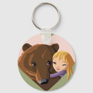 Porte-clés Fille et ours