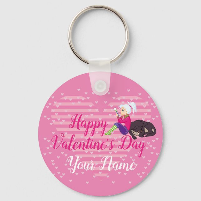 Porte-clés Fille Être amoureuse (Recto)