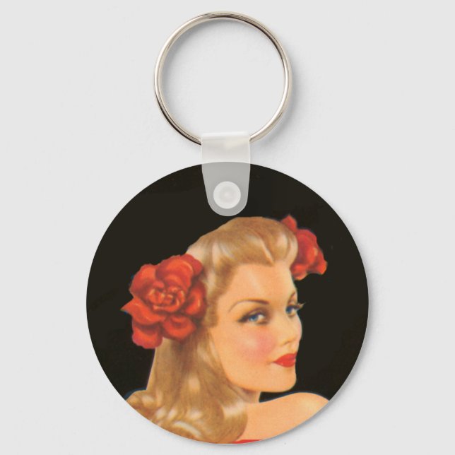 Porte-clés fille glamour (Recto)