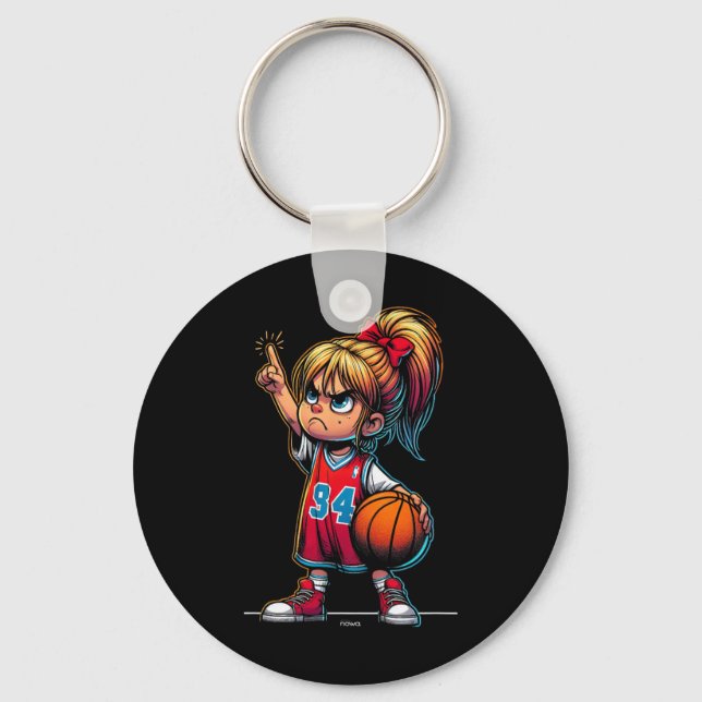 Porte-clés Fille Ller Mignonne et Confiante  (Recto)