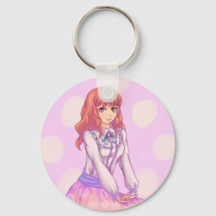 Porte-clés Fille Macaron rose