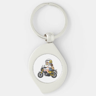 Porte-clés Fille Mignonne à Moto – Dessin Animé de Mini Moto
