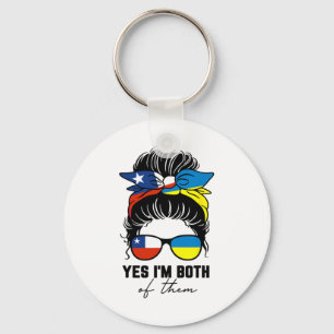 Porte-clés Fille moitié chilienne moitié ukrainienne Chili Uk