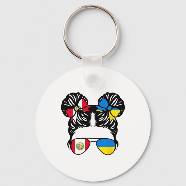 Porte-clés Fille moitié péruvienne moitié ukrainienne Pérou E (Recto)