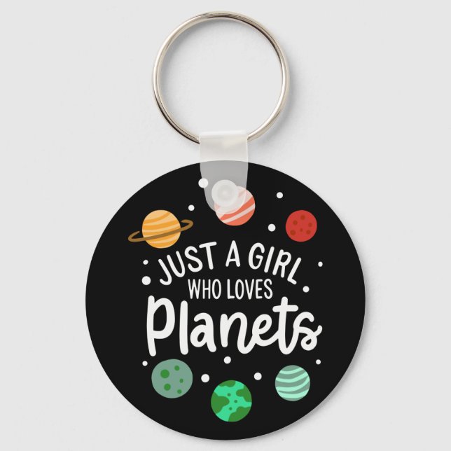 Porte-clés Fille Nerd De La Science De L'espace Qui Aime Les  (Recto)