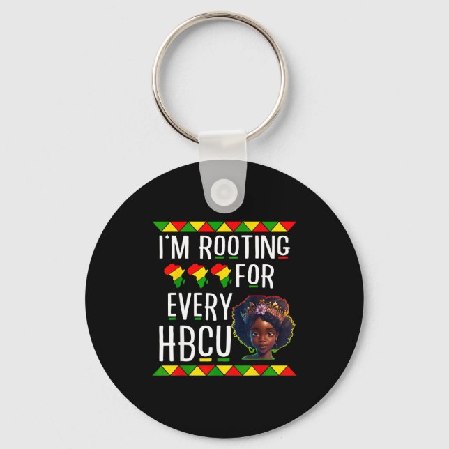 Porte-clés Fille noire juneteenth je soutiens chaque hbcu  (Recto)