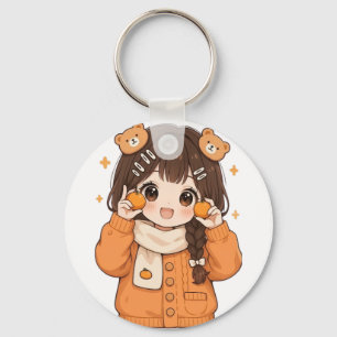 Porte-clés fille ours mignon accessoire kawaii ani